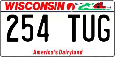 WI license plate 254TUG