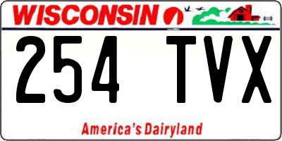 WI license plate 254TVX
