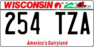 WI license plate 254TZA