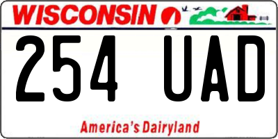 WI license plate 254UAD