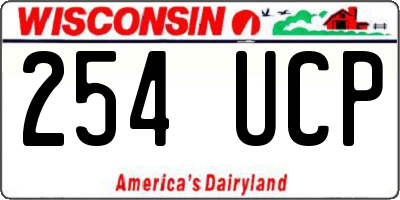 WI license plate 254UCP