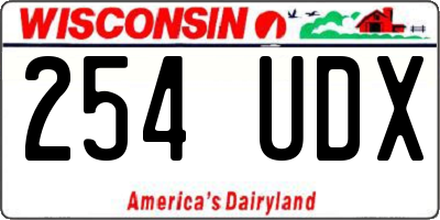 WI license plate 254UDX