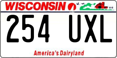 WI license plate 254UXL