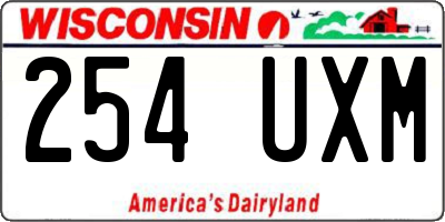 WI license plate 254UXM
