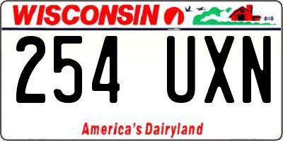 WI license plate 254UXN