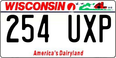 WI license plate 254UXP