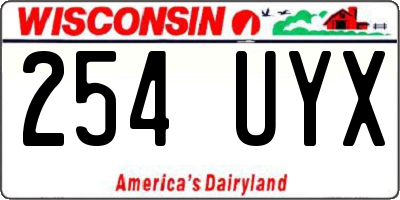 WI license plate 254UYX