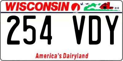 WI license plate 254VDY