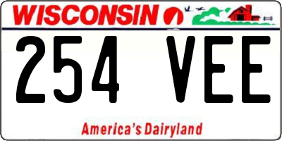 WI license plate 254VEE