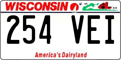 WI license plate 254VEI