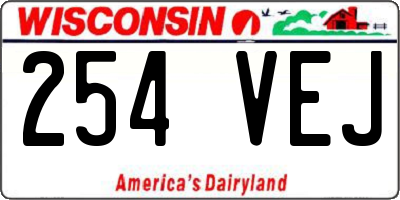 WI license plate 254VEJ