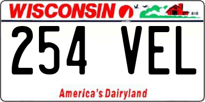 WI license plate 254VEL