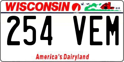 WI license plate 254VEM