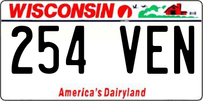 WI license plate 254VEN