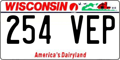WI license plate 254VEP