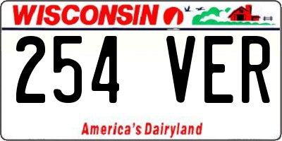 WI license plate 254VER