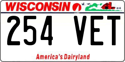 WI license plate 254VET