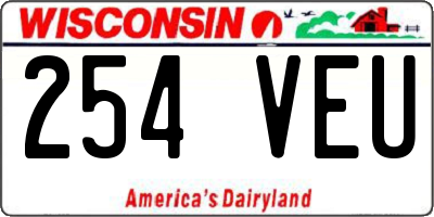 WI license plate 254VEU