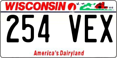 WI license plate 254VEX