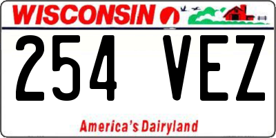 WI license plate 254VEZ