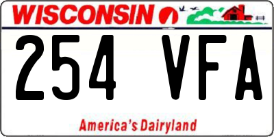WI license plate 254VFA