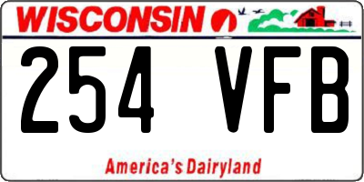 WI license plate 254VFB