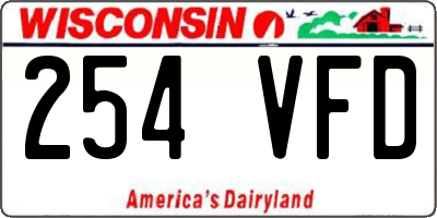 WI license plate 254VFD