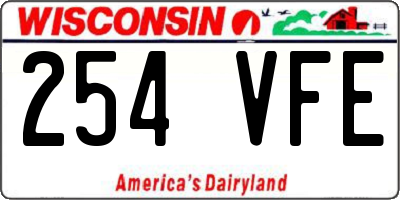 WI license plate 254VFE