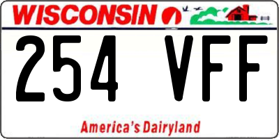 WI license plate 254VFF