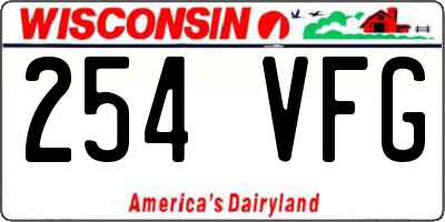 WI license plate 254VFG