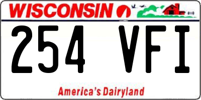 WI license plate 254VFI