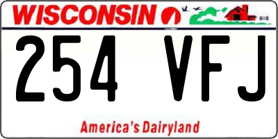 WI license plate 254VFJ