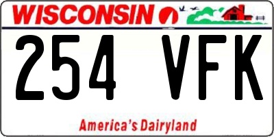 WI license plate 254VFK