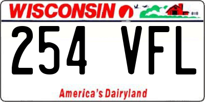 WI license plate 254VFL
