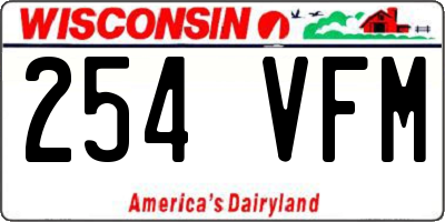 WI license plate 254VFM