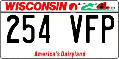 WI license plate 254VFP
