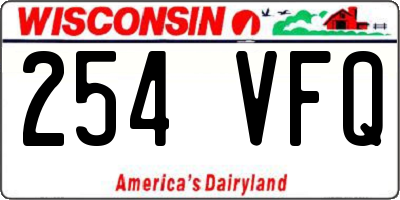 WI license plate 254VFQ