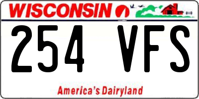 WI license plate 254VFS