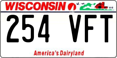 WI license plate 254VFT