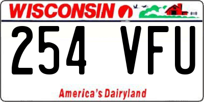 WI license plate 254VFU