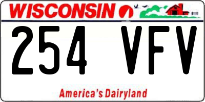 WI license plate 254VFV