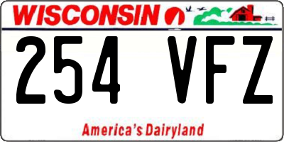 WI license plate 254VFZ
