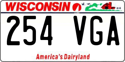 WI license plate 254VGA
