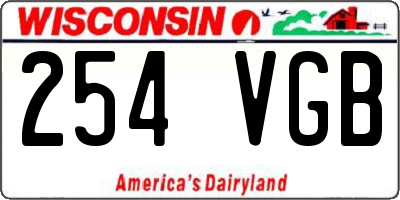 WI license plate 254VGB
