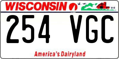 WI license plate 254VGC