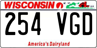 WI license plate 254VGD