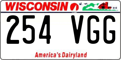 WI license plate 254VGG
