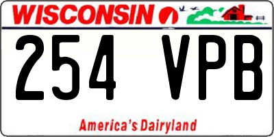 WI license plate 254VPB