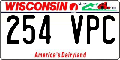 WI license plate 254VPC