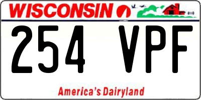 WI license plate 254VPF